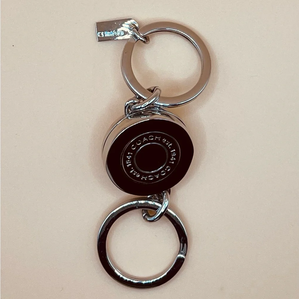 Coach Silver Key Holder with Crystal Accents - Picture 2 of 6